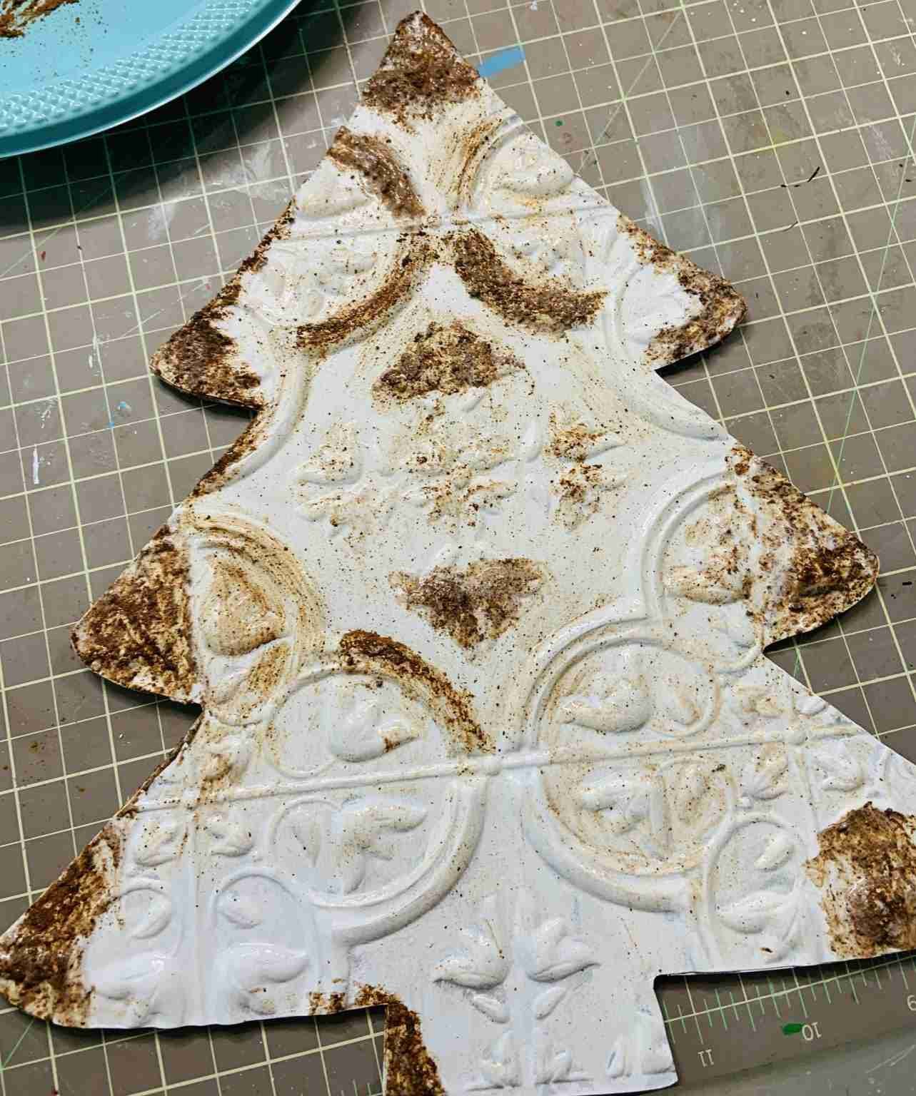 Dollar Tree Faux Tin Ceiling Tile Christmas Tree Word Home