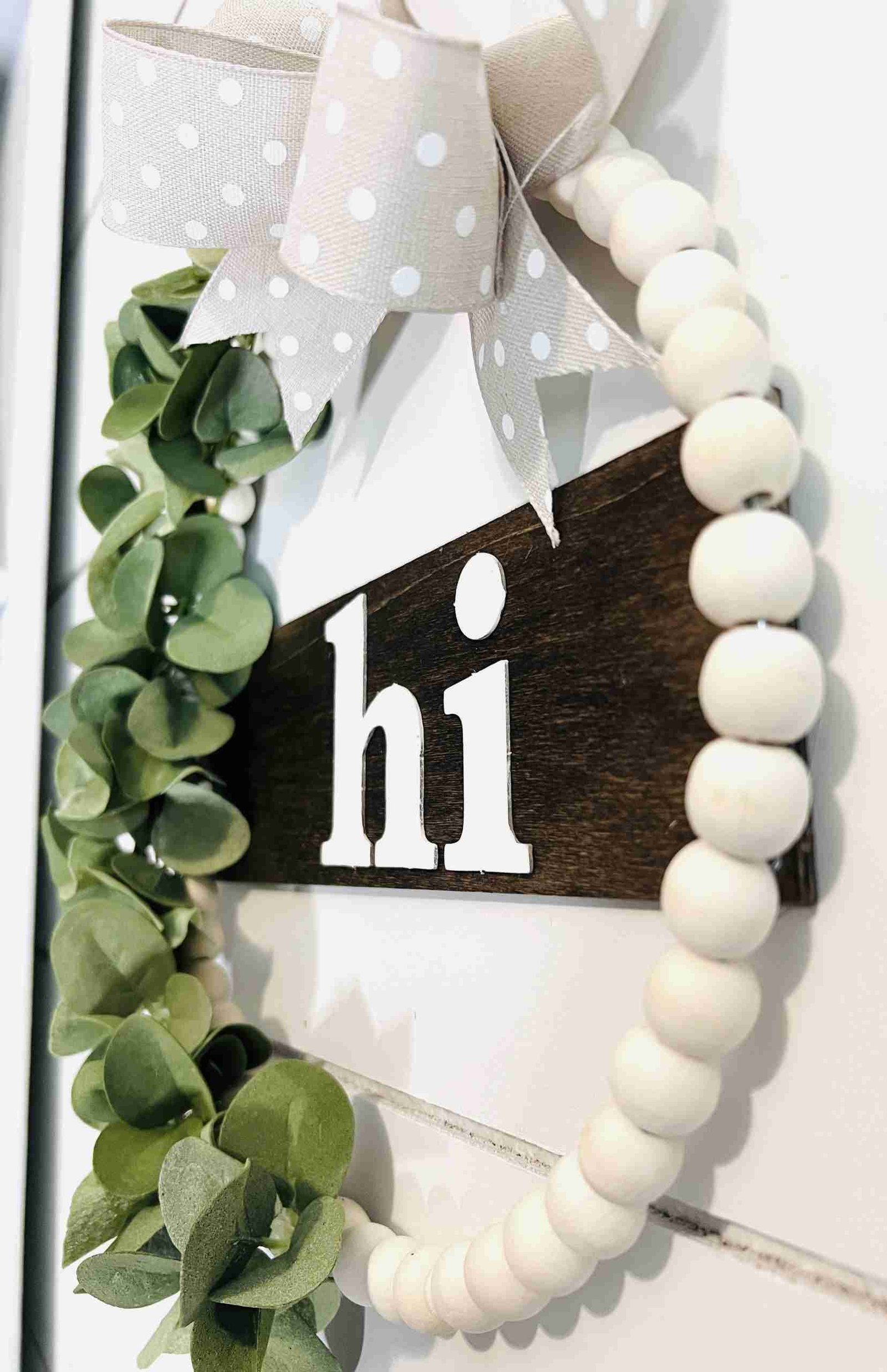 Neutral Dollar Tree Wood Bead Wreath Tutorial - Word & Home