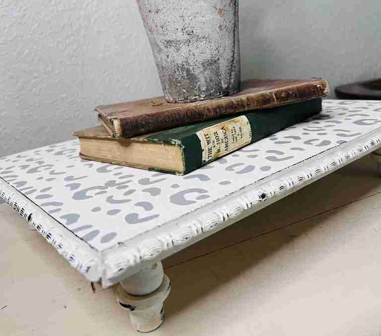 DIY Dollar Tree Wood Riser with Leopard Print - Word & Home