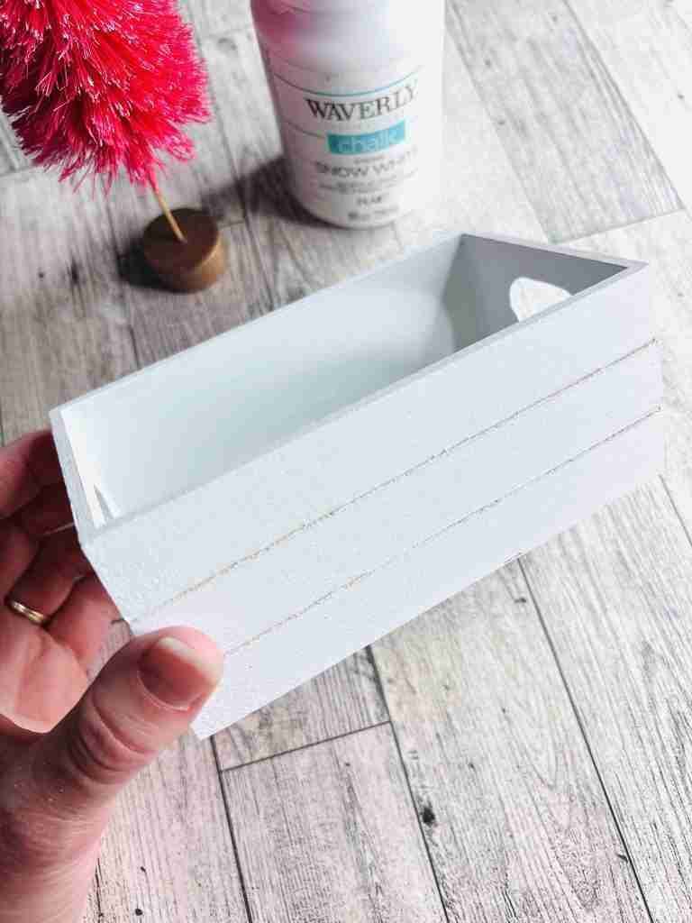 Dollar Tree crate painted white