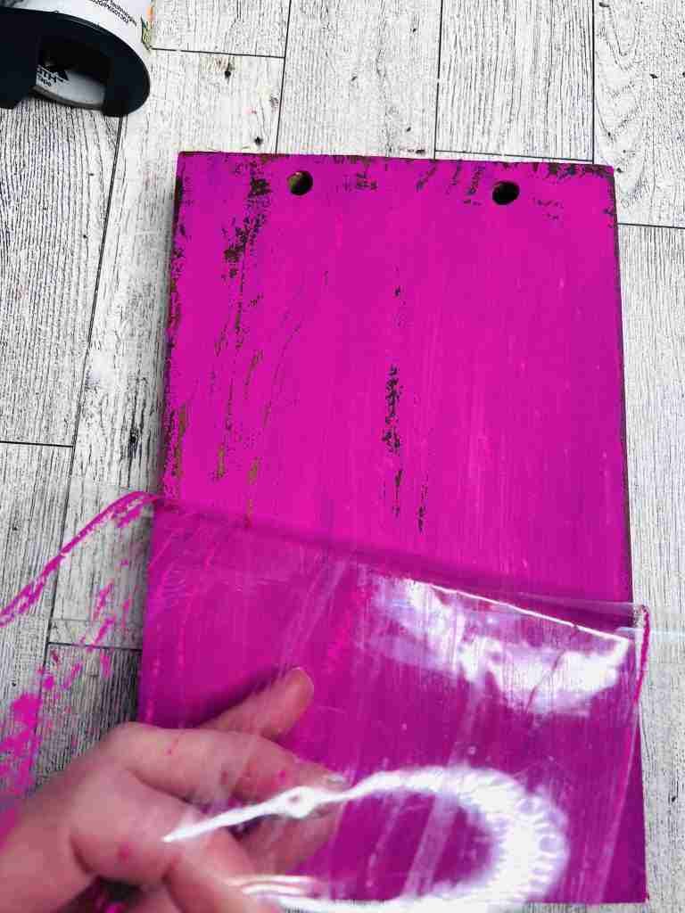 peeling the packing tape away