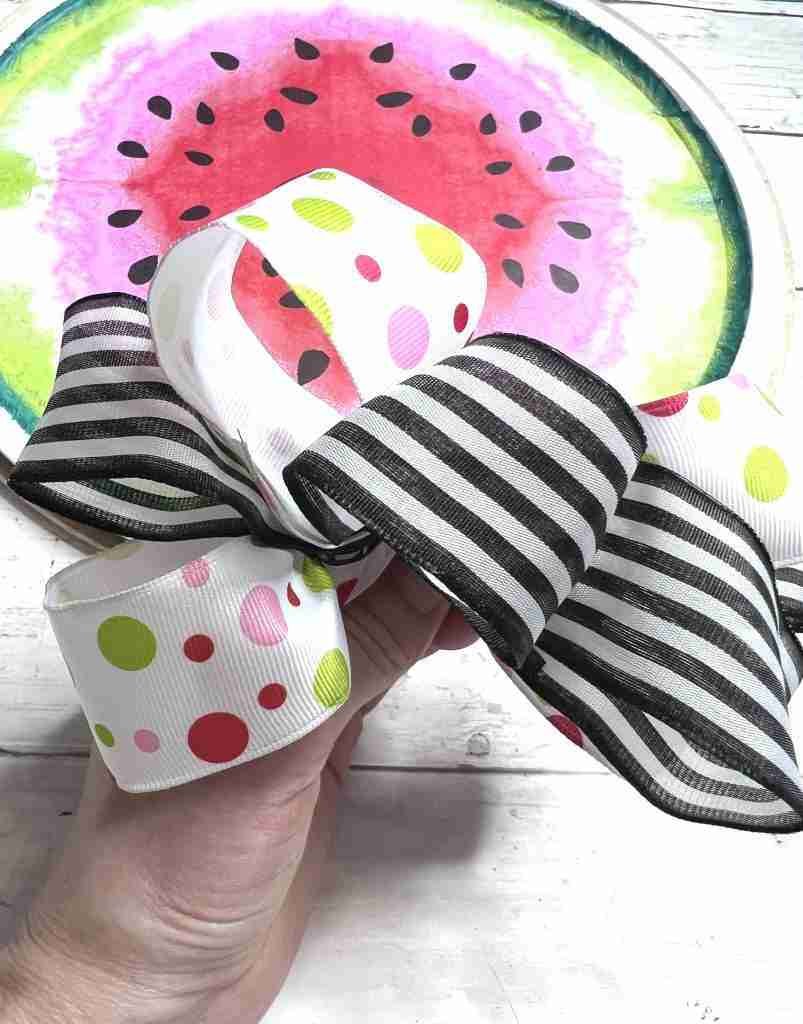 Hobby Lobby ribbon gathered to make bow