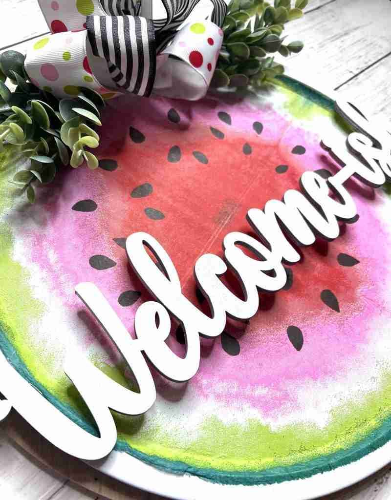 Easy Dollar Tree watermelon door hanger
