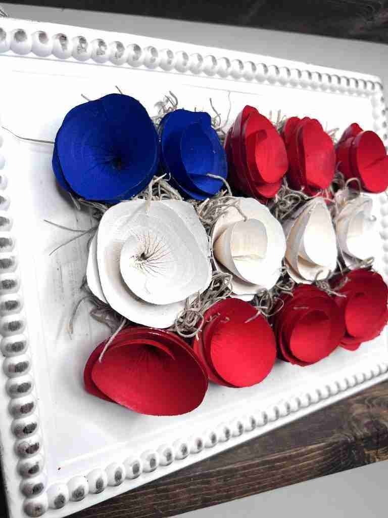 Easy Wood Curl Rose American Flag