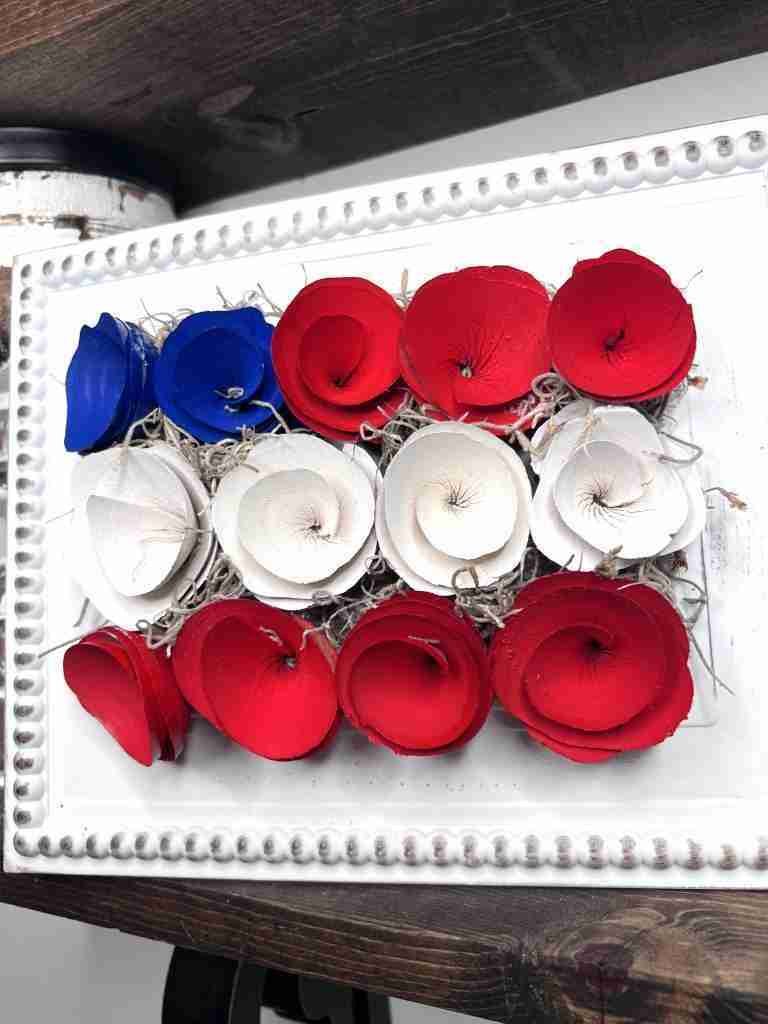 Easy Wood Curl Rose American Flag