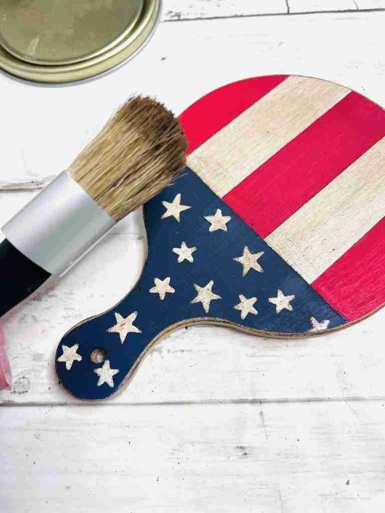 cutting board painted and wax applied