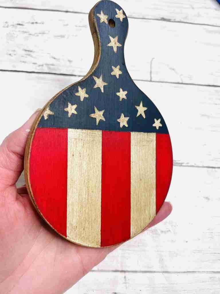 cutting board painted and wax applied