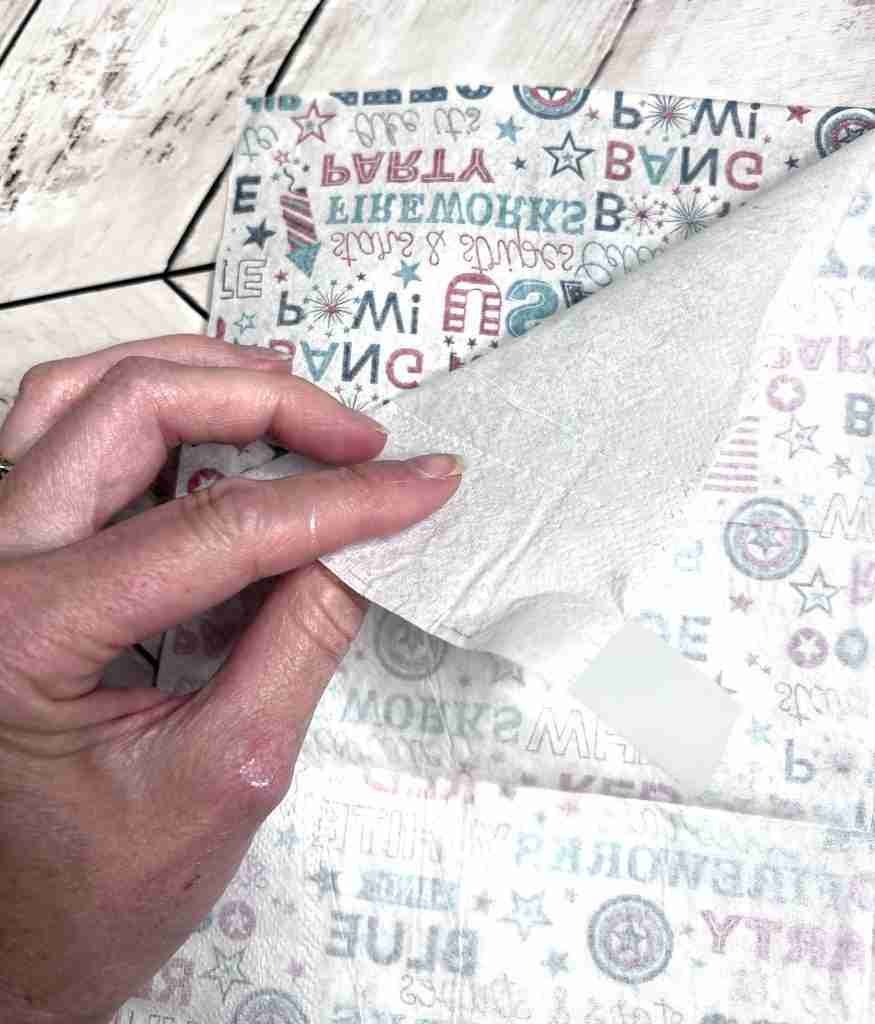 separate napkin plys