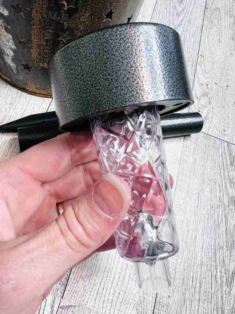 Dollar Tree solar light with bottom stake removed