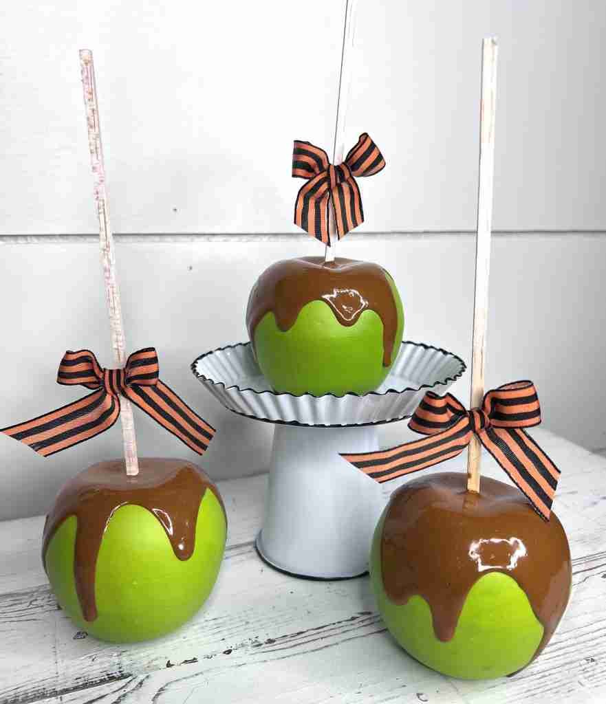 Easy Faux Dollar Tree Caramel Apples
