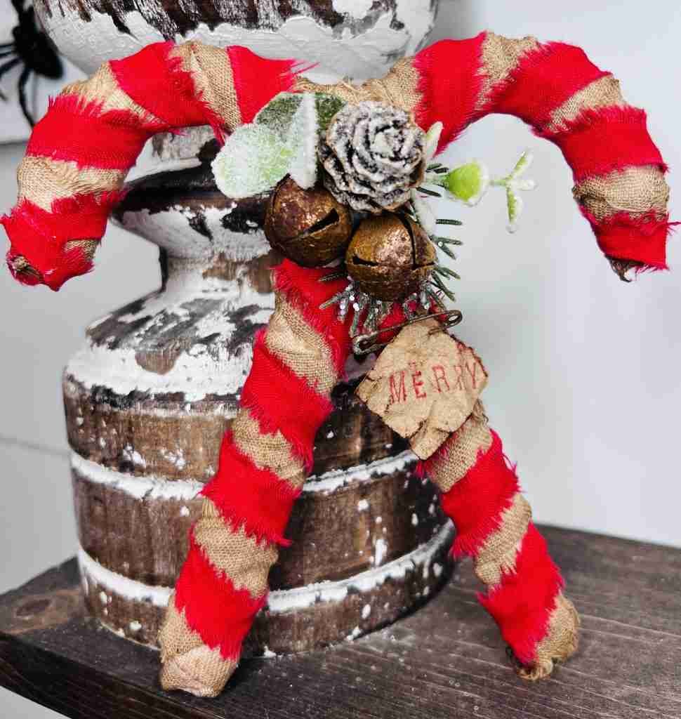 Easy Dollar Tree Primitive Candy Canes