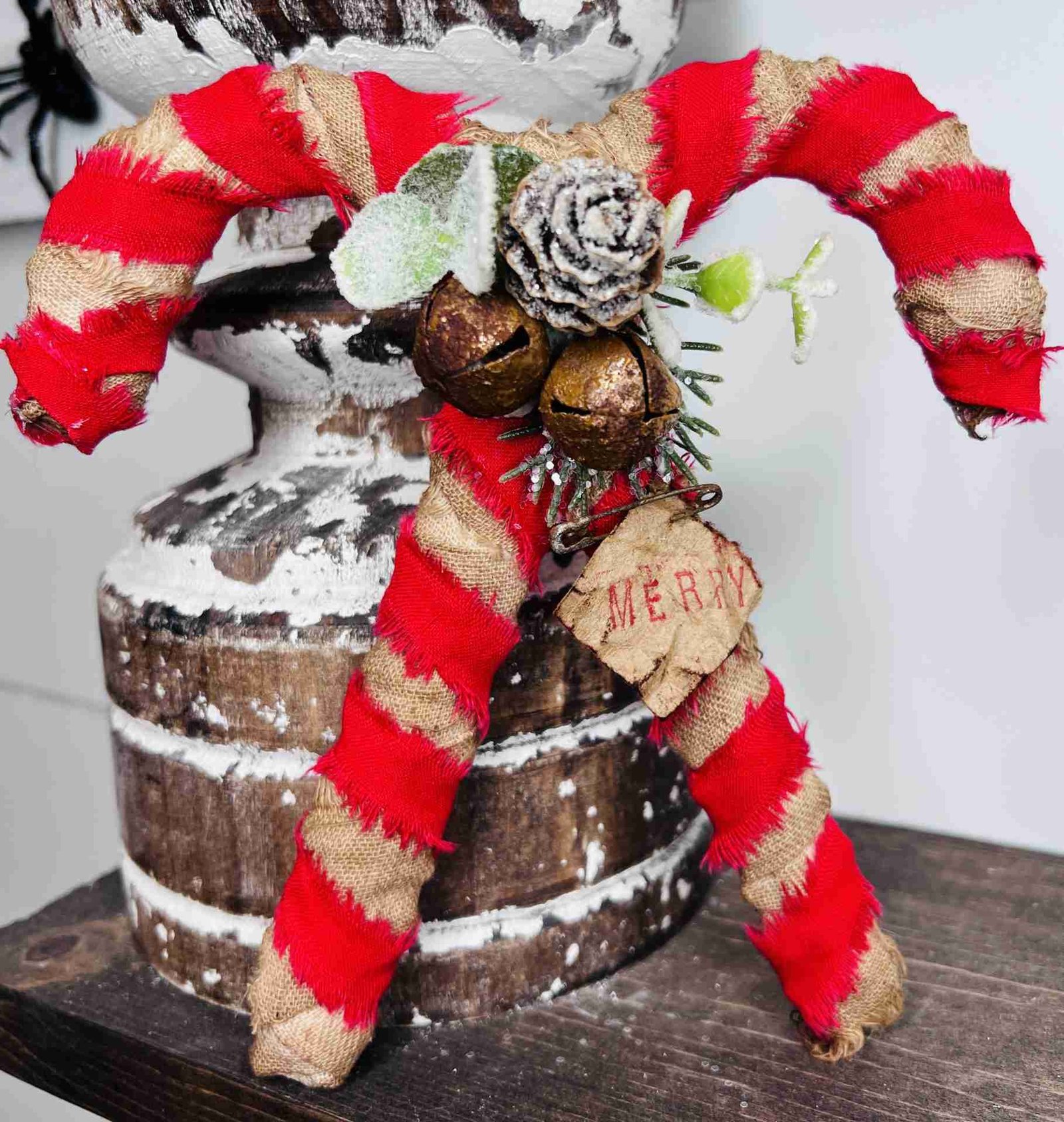 Easy Dollar Tree Primitive Candy Canes - Word & Home