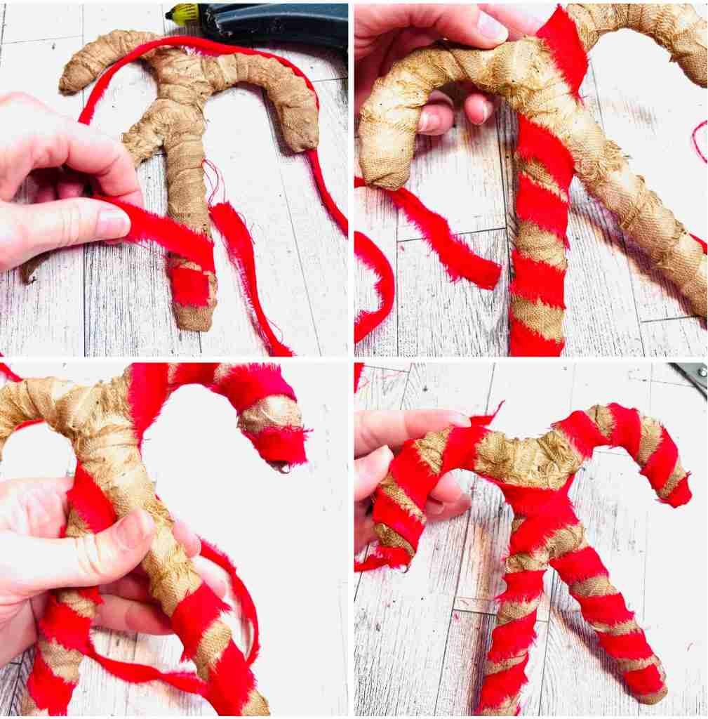 Easy Dollar Tree Primitive Candy Canes