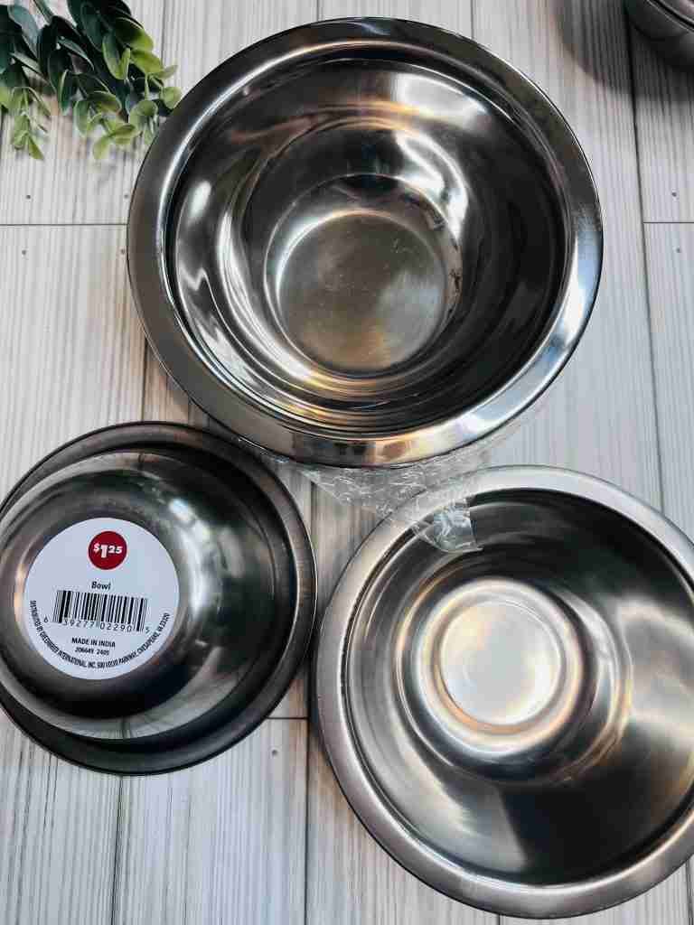 Dollar Tree metal bowls