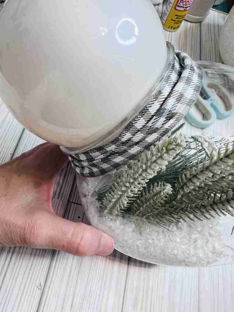 ribbon added around neck