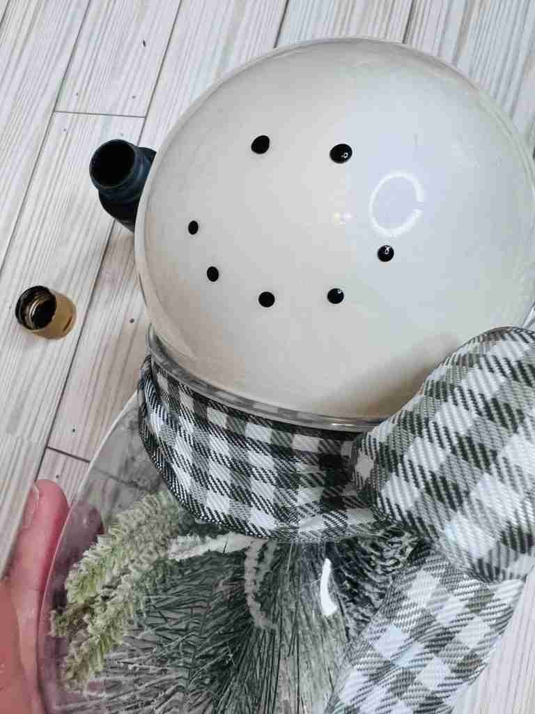 snowman face painted on