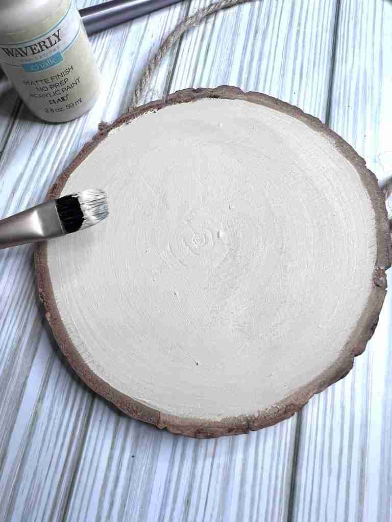 wood slice painted Waverly Cashew