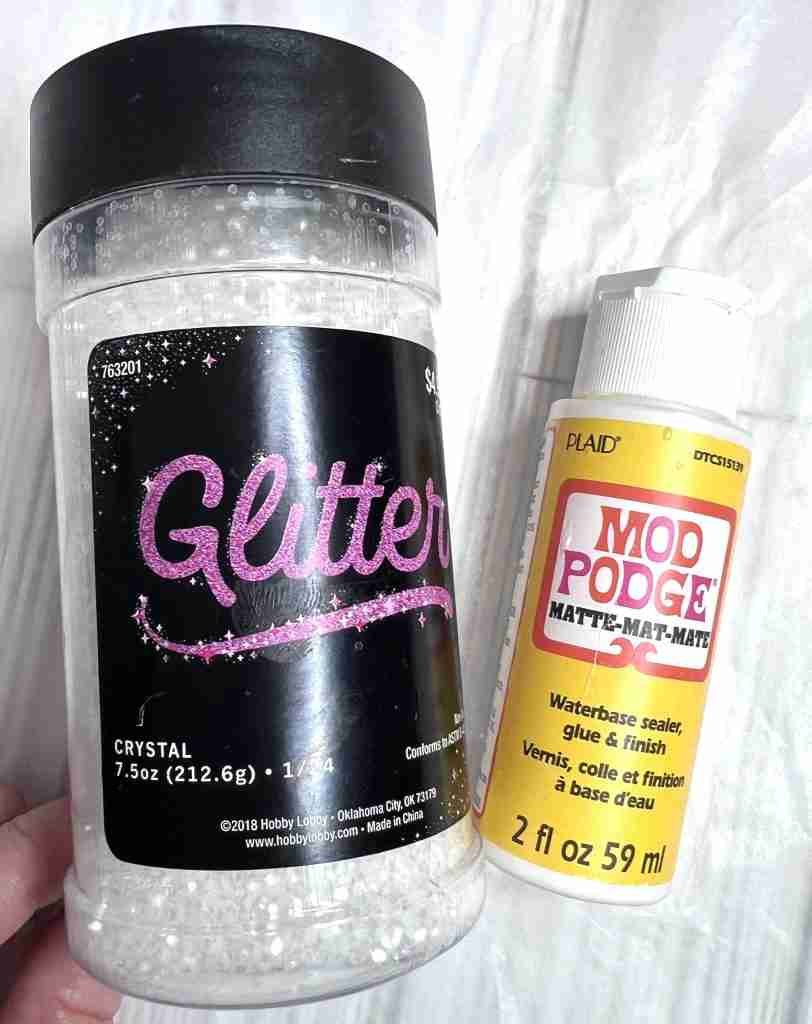 Hobby Lobby glitter and Mod Podge