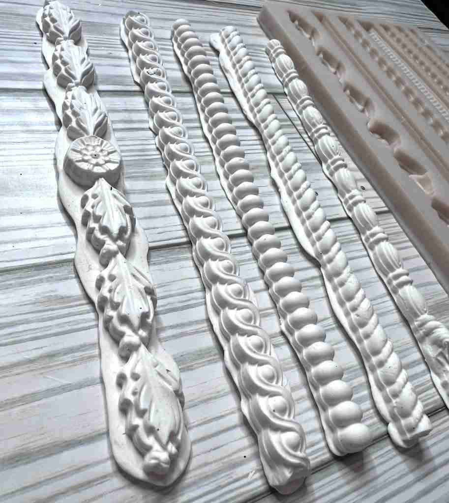 spindle shaped clay pieces