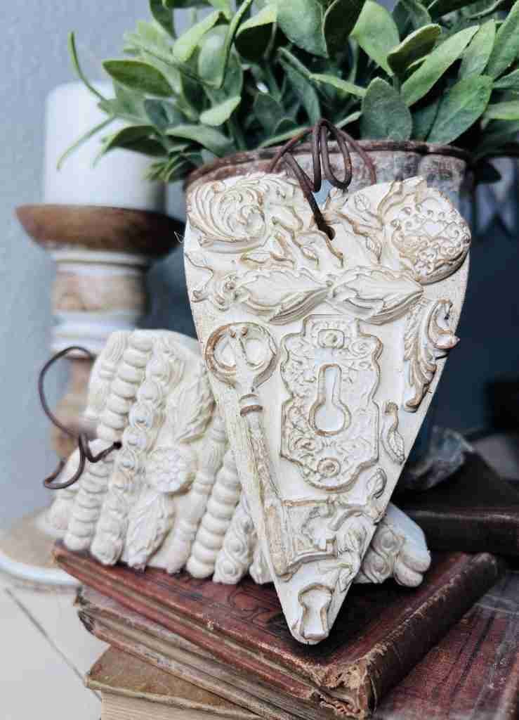 Wood Heart with Clay Embellishments