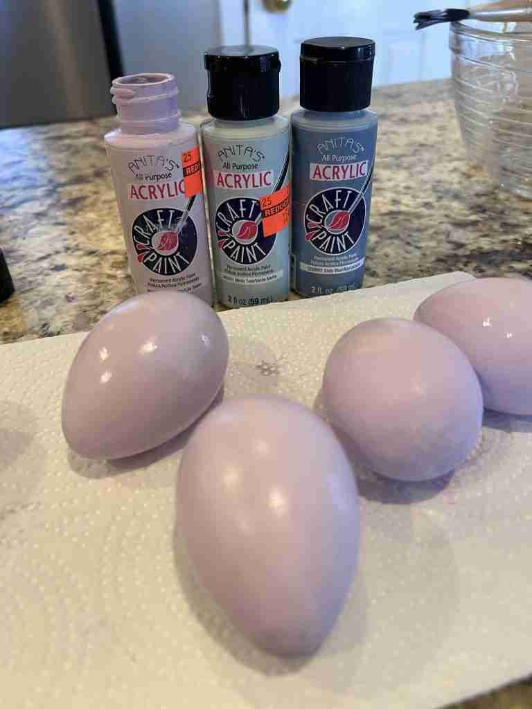 painted faux eggs