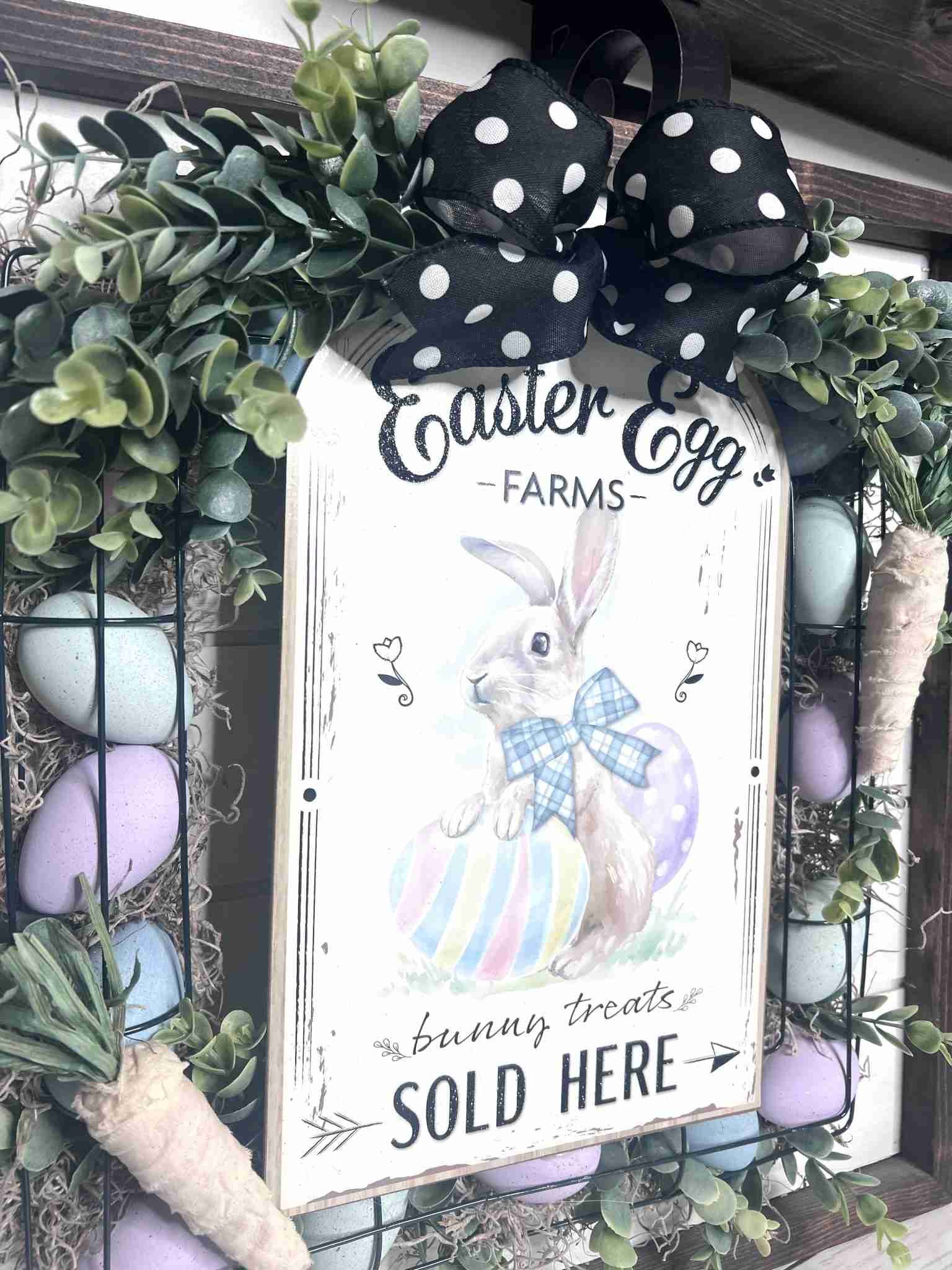 Easy Dollar Tree Square Easter Wreath - Word & Home - Word & Home