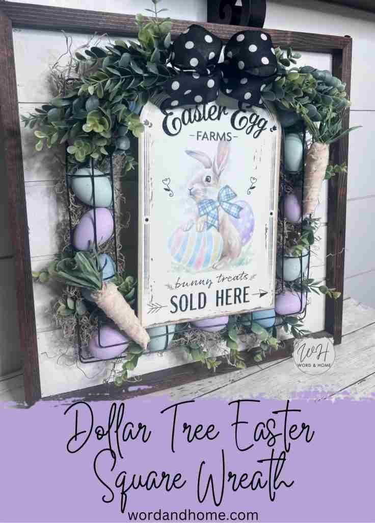 Dollar Tree Square Easter Wreath