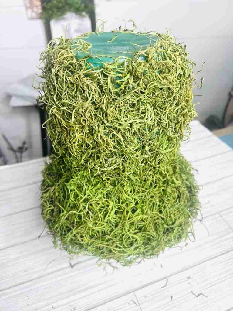 moss glued onto plastic bowls that have been glued together