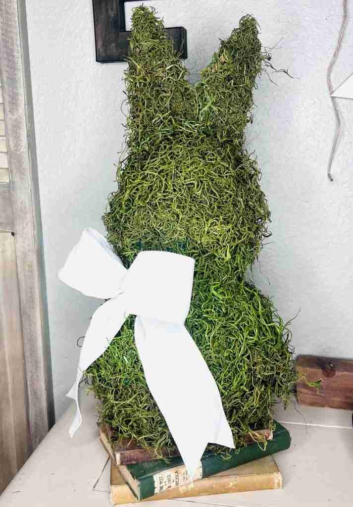 completed tabletop moss bunny