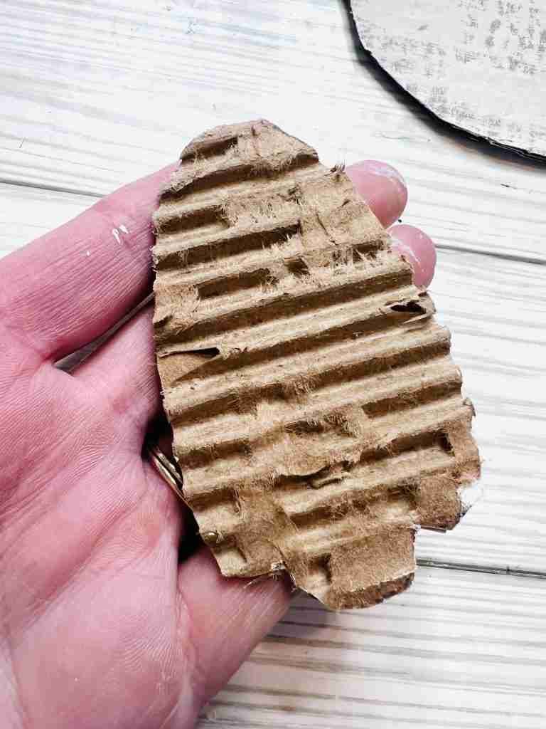 bunny foot with top layer of cardboard pulled away