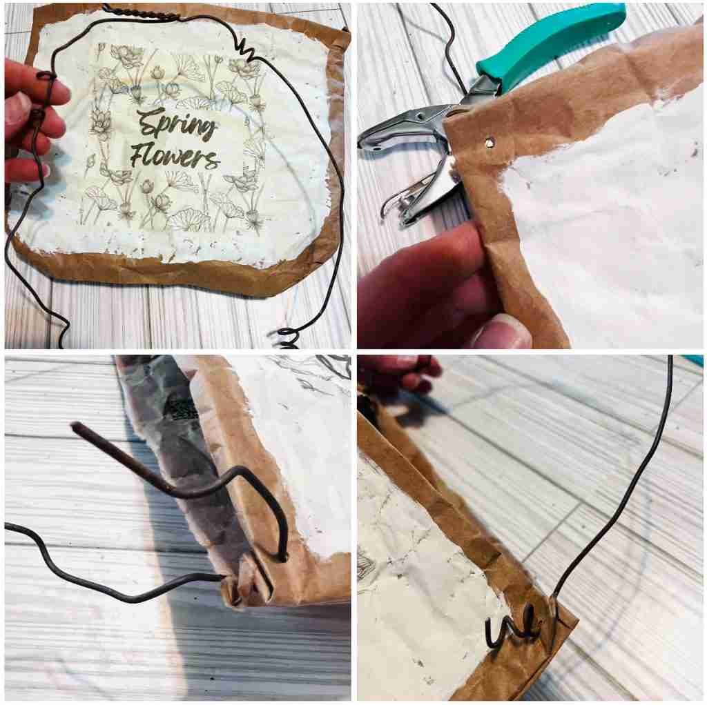 adding a wire hanger to mailer