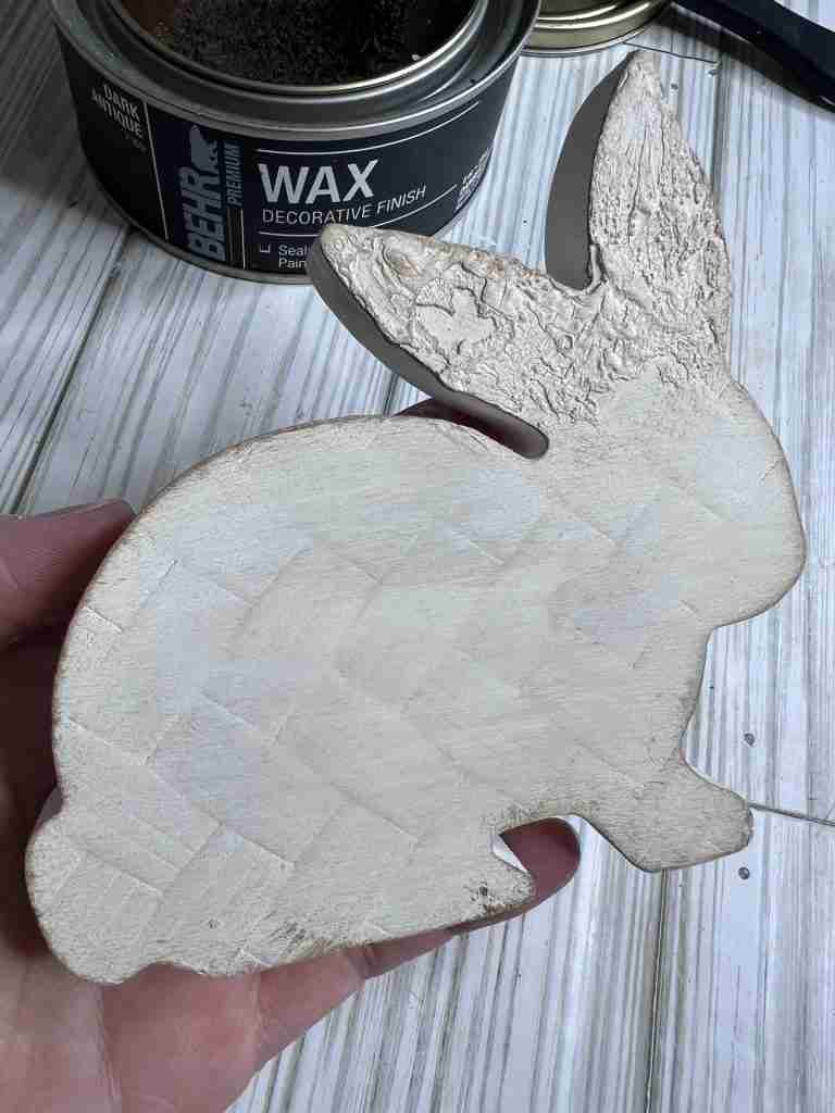 bunny with dark wax added