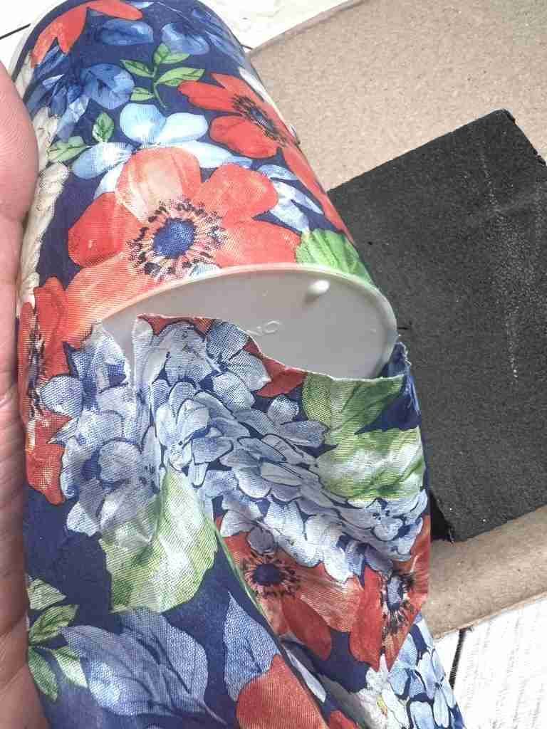 napkin wrapped around candle and ironed on