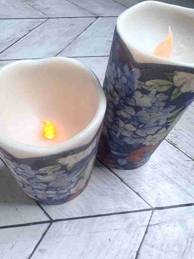 napkin wrapped around candle and ironed on