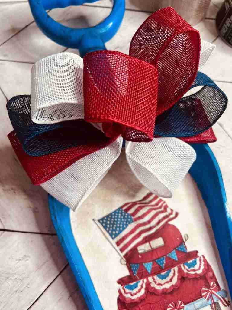 bow made from Dollar Tree ribbon