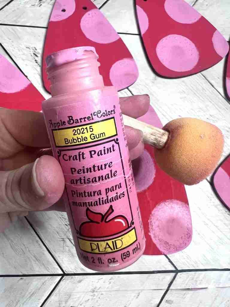 polka dots added to watermelon wedge using Bubble Gum pink