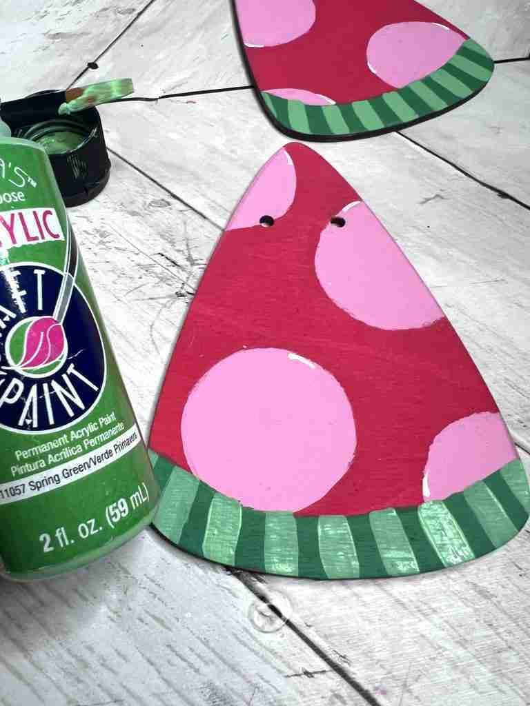 Spring green stripes added to watermelon wedge