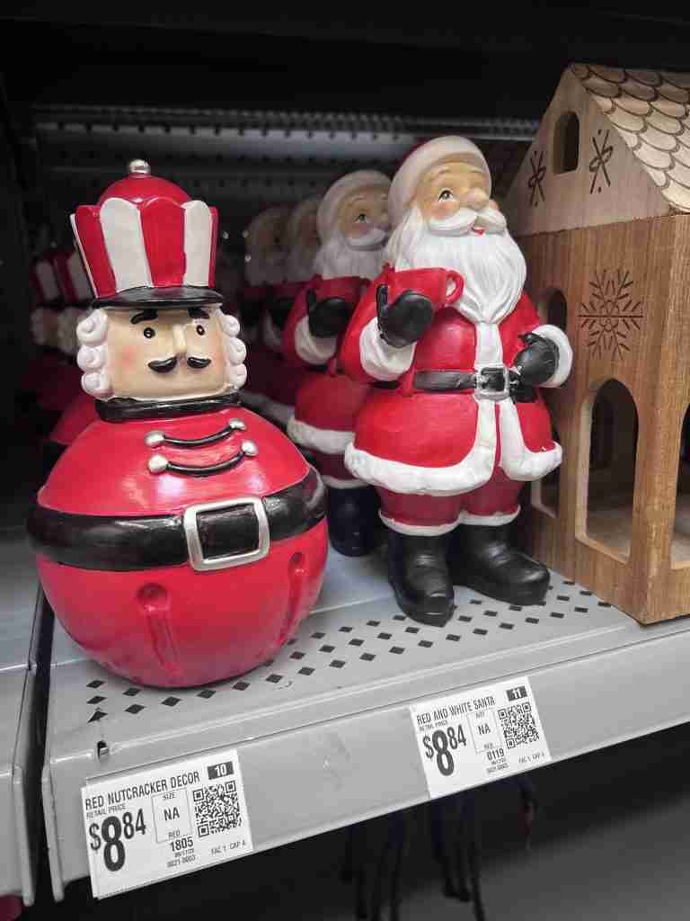 red and white decor at Christmas