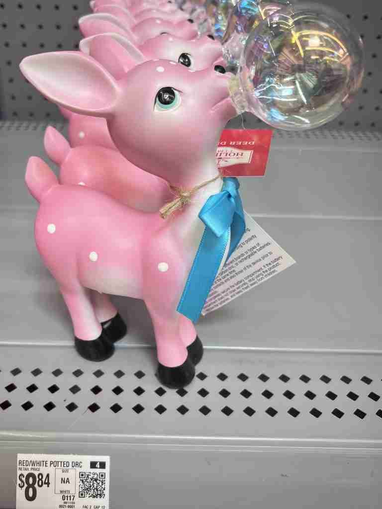 vintage style pink reindeer