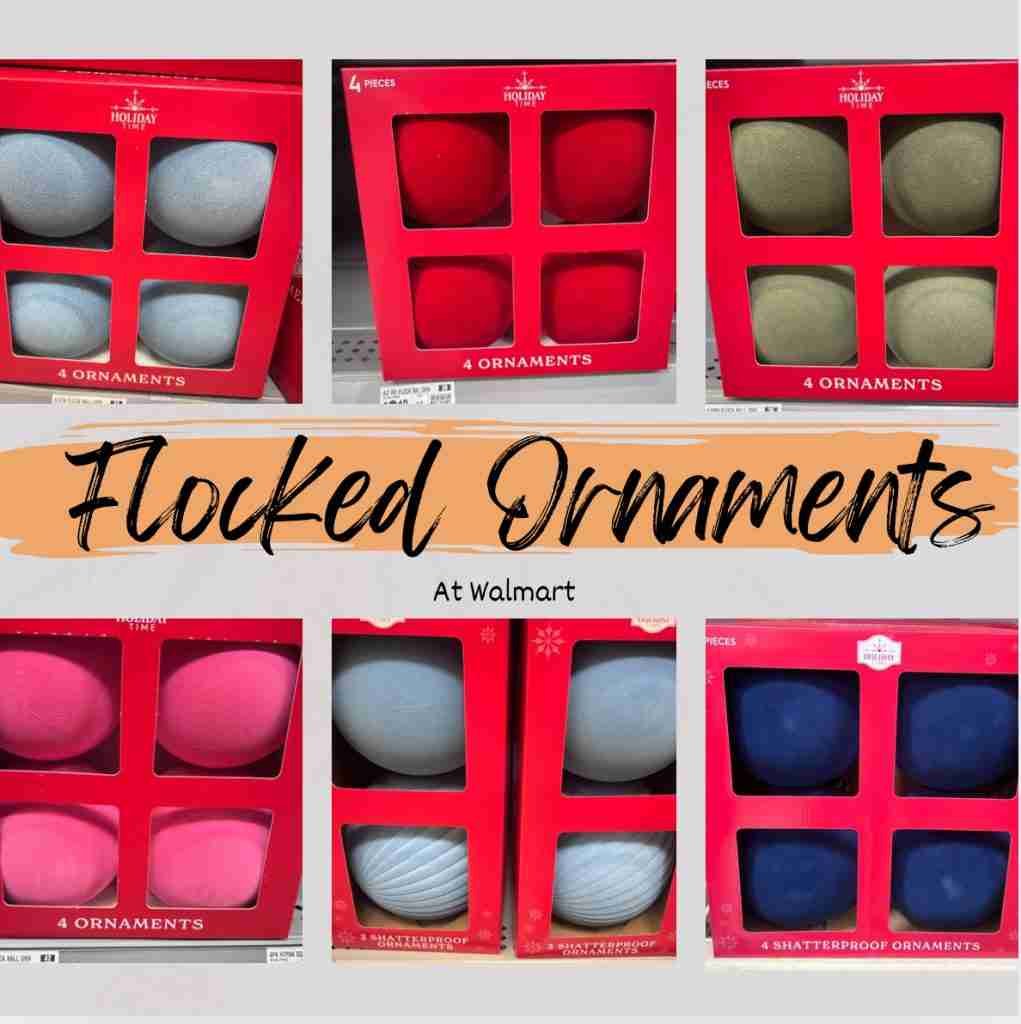 flocked ornaments at walmart