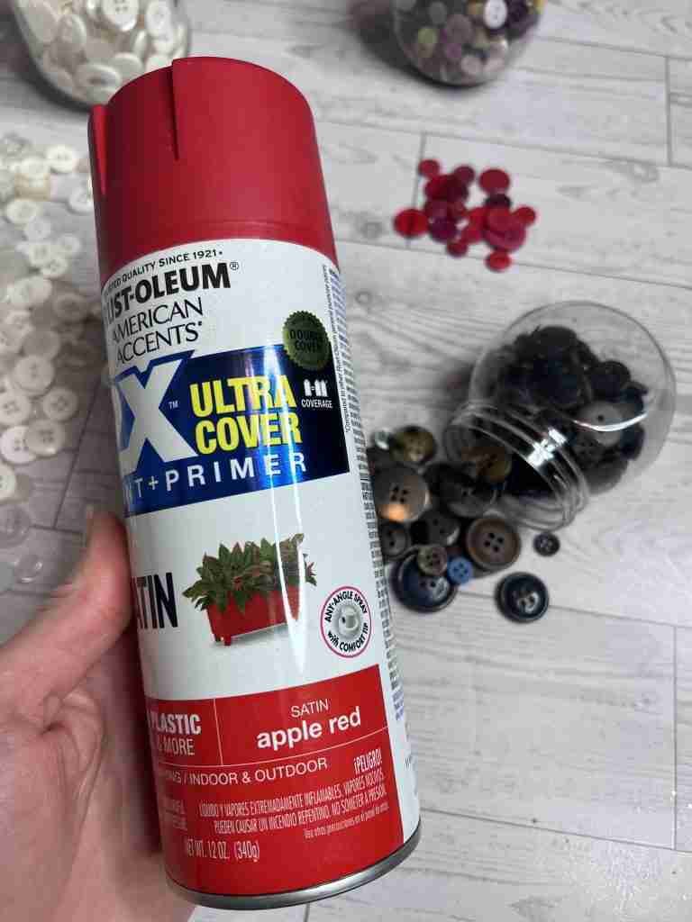 RustOleum spray paint in apple red