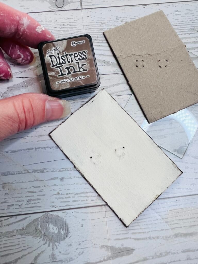 Distress Ink on edges of insert