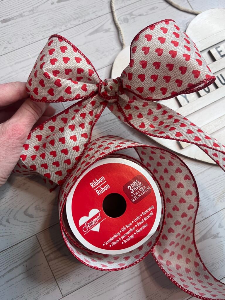 Dollar Tree ribbon made into a pretty bow