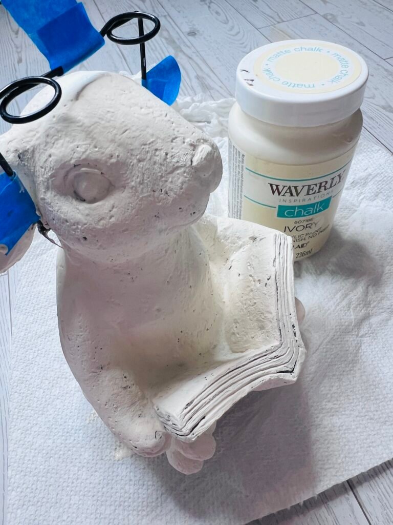 Bunny with one coat of Ivory paint