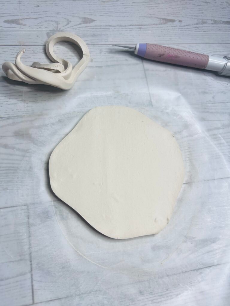 clay cut and shaped with scalloped edge