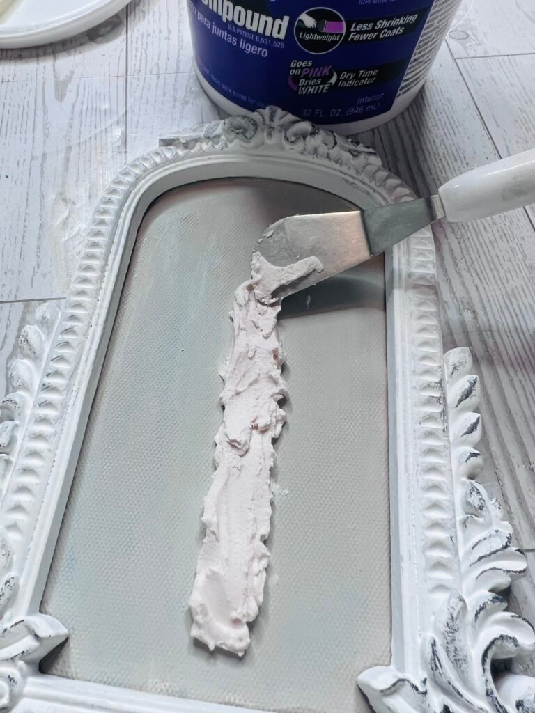 Dry Dex joint compound applied to Walmart Canvas frame