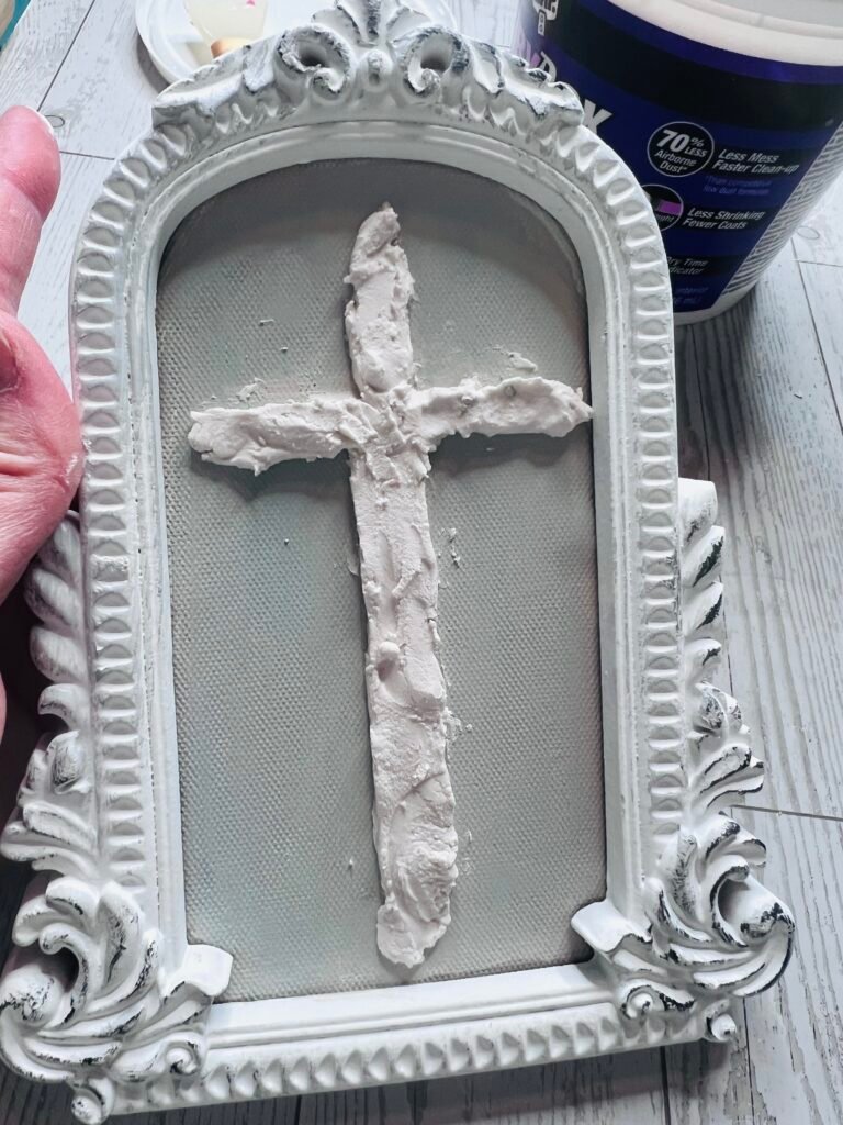 Dry Dex joint compound applied to Walmart Canvas frame