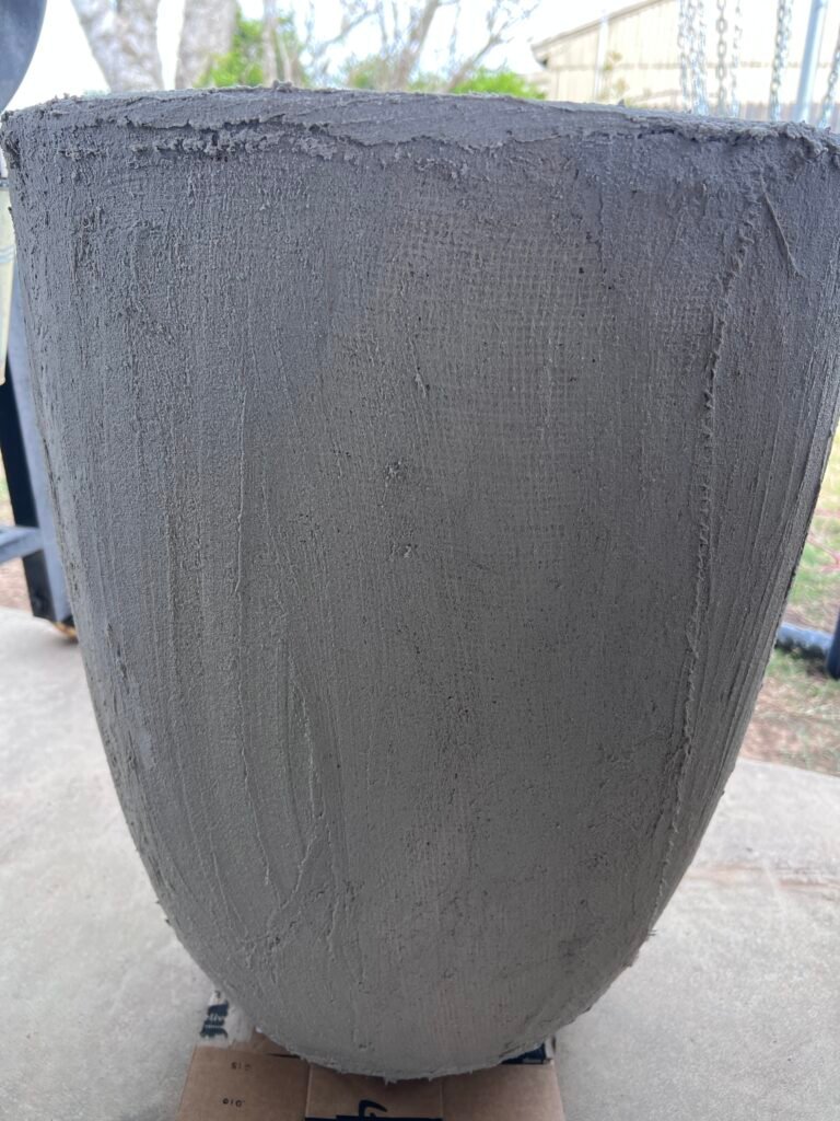 adding concrete patch on top of burlap