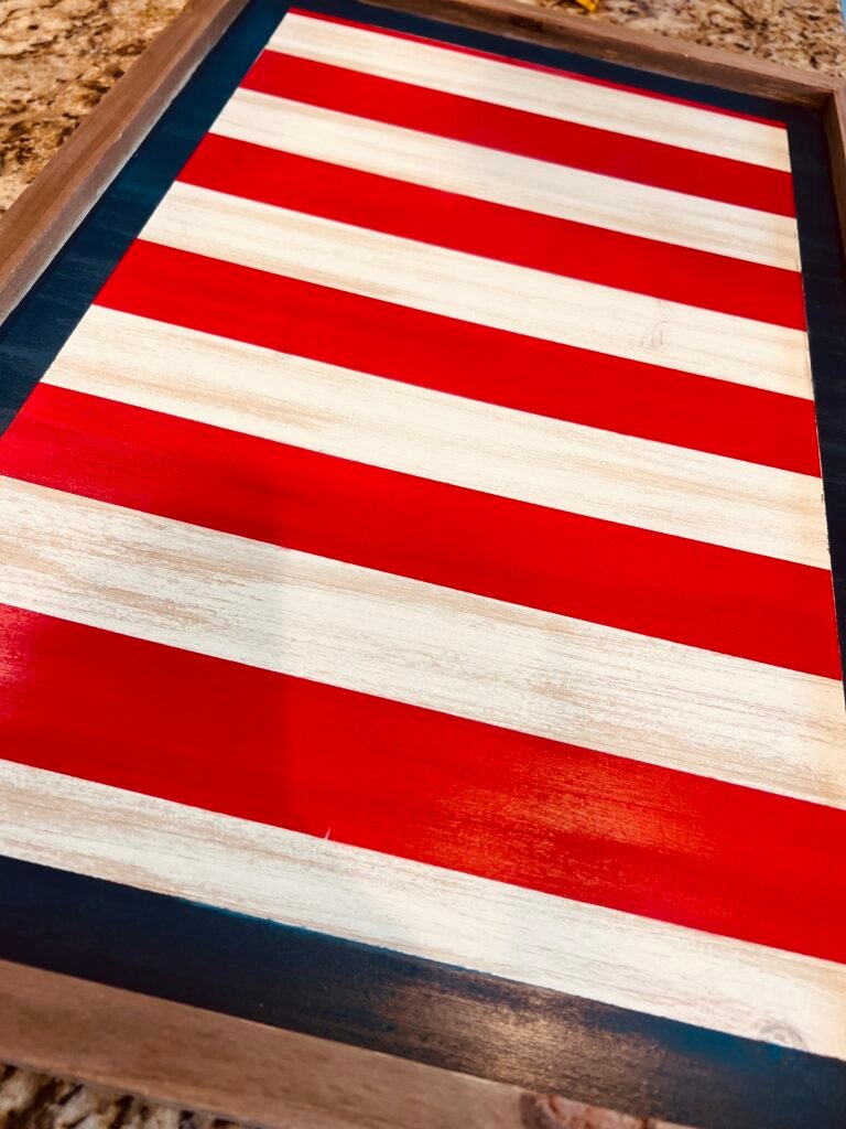 striped painted with apple red spray paint