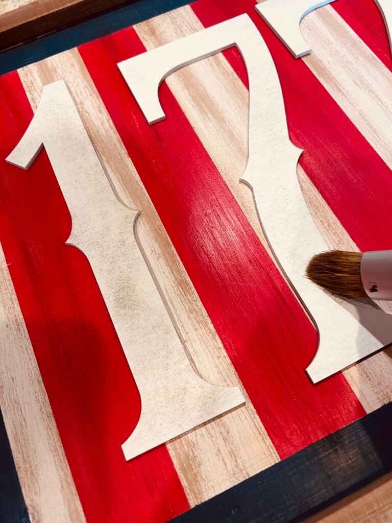 laser cut numbers 1776 added to sign